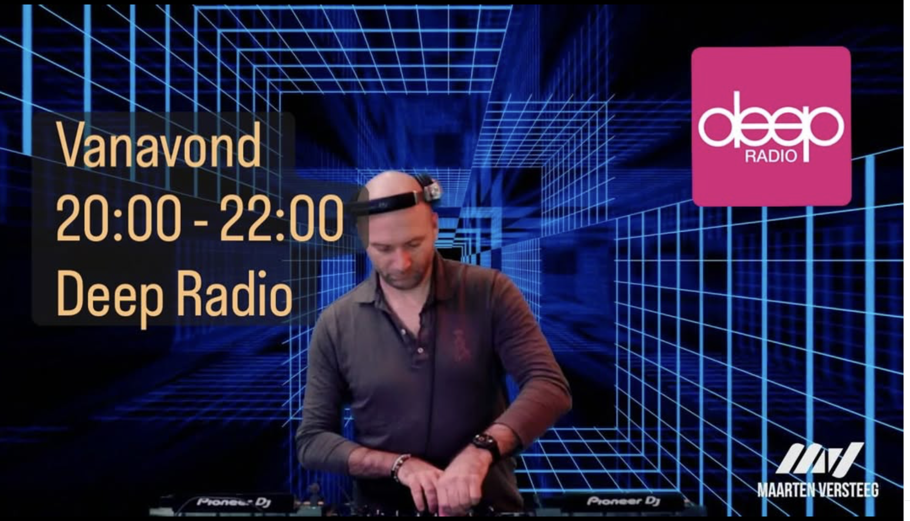 Aankondiging van een dj-set van Maarten Versteeg op Deep Radio