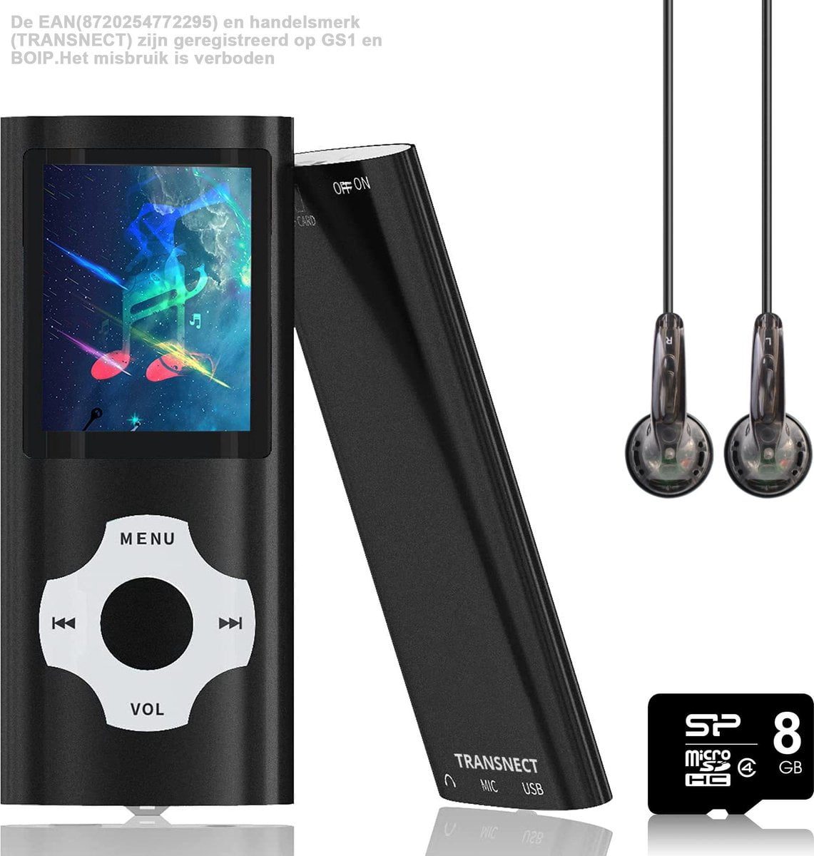 Pasen cliënt Conventie Transnect - HiFi Audio - MP3 Speler - met 8GB Geheugen Micro SD-kaart - en  HiFi Oordoorpjes - FM Radio - multifuncitonaal - Geheugen uitbreidbaar -  Hear